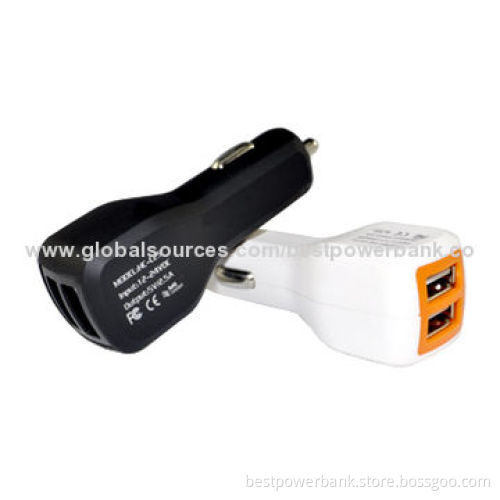 Special high quality rubber oil coating dual USB port car charger for smartphones/tablet